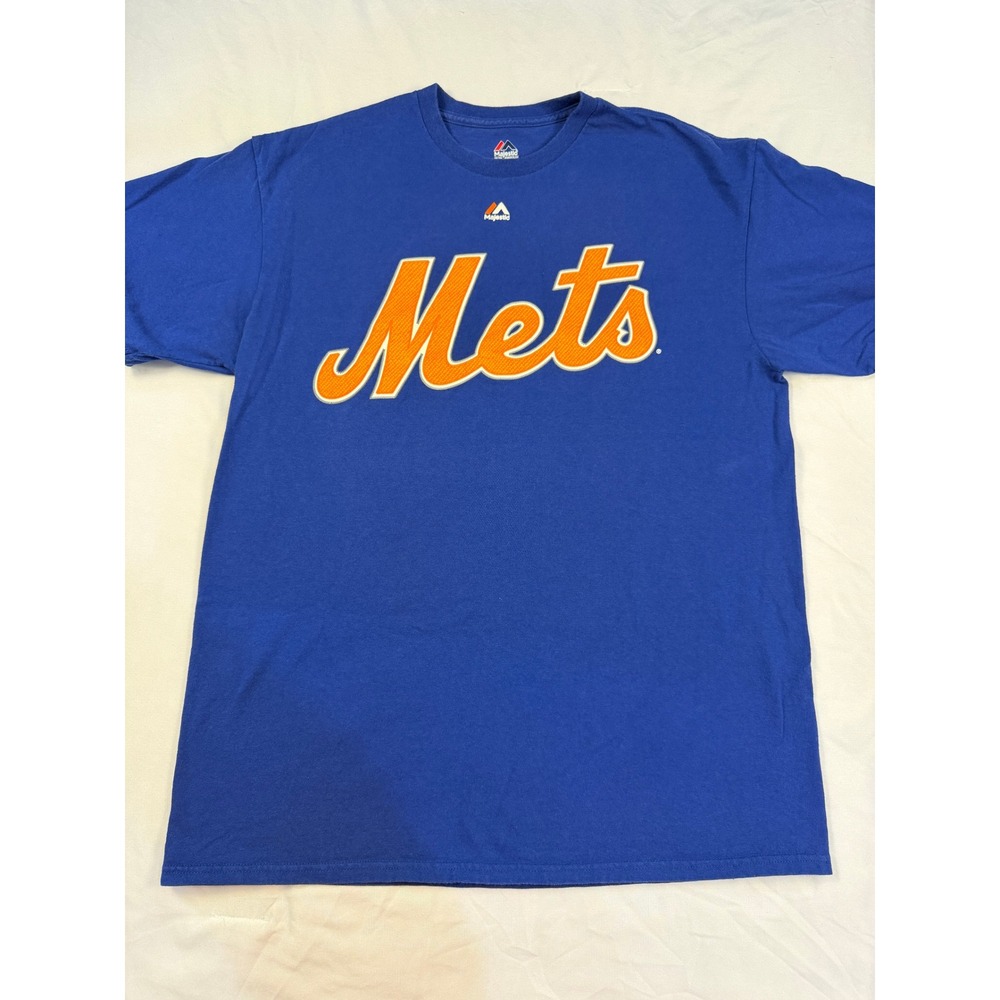 Majestic New York Mets Noah Syndergaard 34 Blue T-Shirt Mens Large MLB Baseball‎